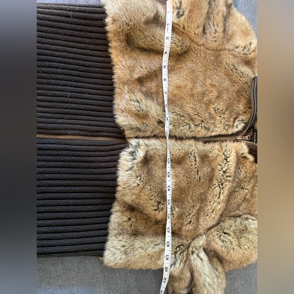Express Y2K Faux Fur Teddy Jacket in Brown and Dark Brown - Picture 7 of 8